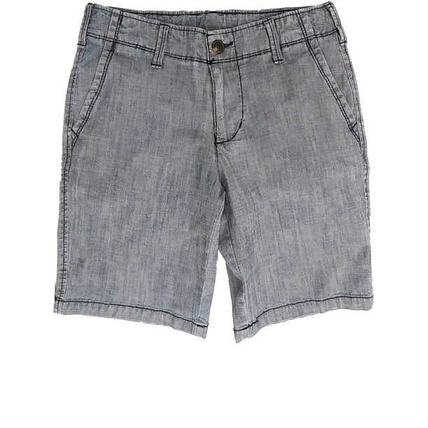 Boys Heather Gray Denim Jeans Shorts Adjustable Waist Pants